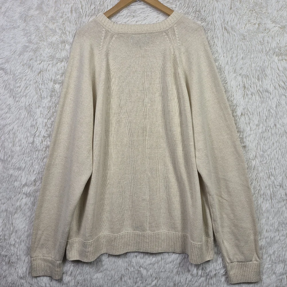 Banana Republic Beige‎ Giorgio Linen Cotton Blend Sweater Mens 2XLT Quiet Luxury